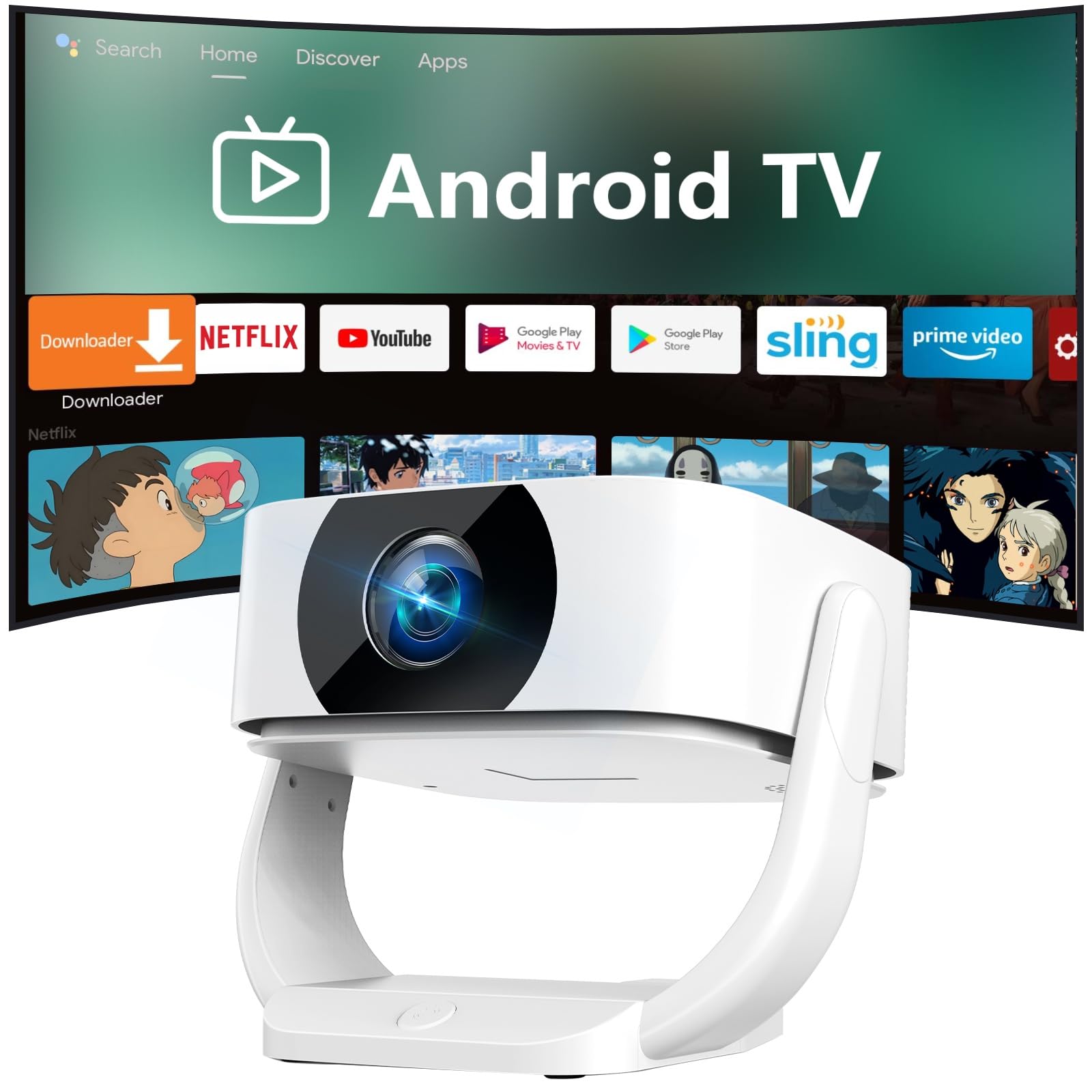 新品未使用 プロジェクター 家庭用 電動フォーカス Android TV搭載 楽天市場】プロジェクター 家庭用 電動フォーカス 小型 天井投影